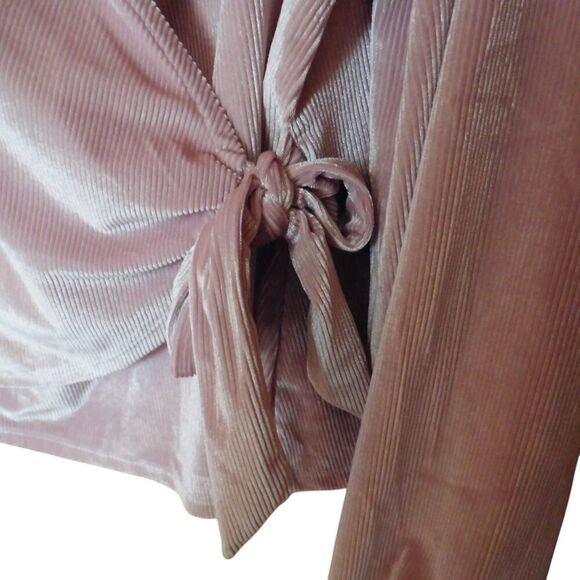 NEW Lane Bryant‎ Blouse Top Sz 22/24 Wrap Velvet Long Sleeves Party Formal - Picture 3 of 6
